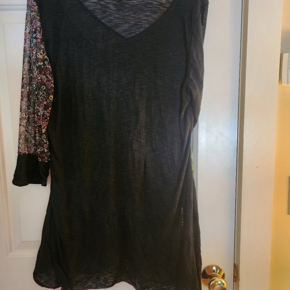 Me Paris Tunic Top Mesh Floral 3/4 Sleeve Artsy Avante Garde French Size 5 Boho - Picture 10 of 12